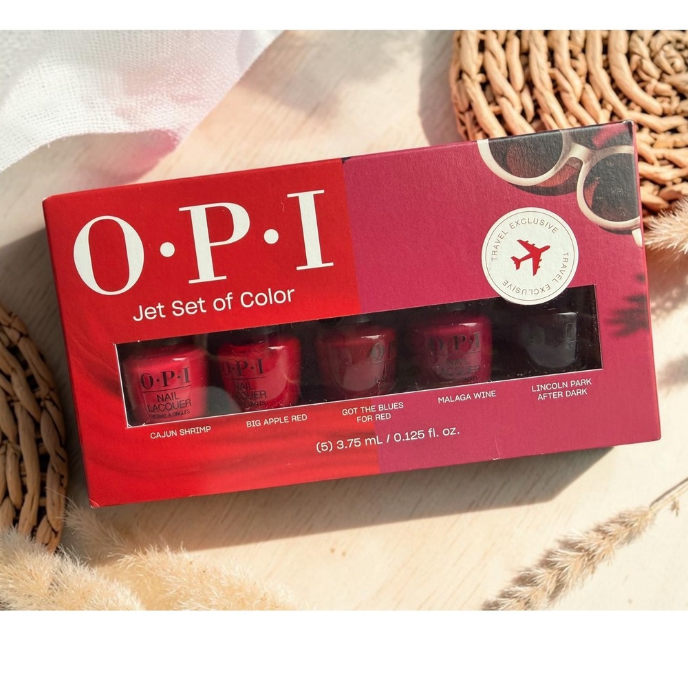 OPI - Jet Set of Color Mini Nail Lacquer - 5 Travel Size Red Dark Set - *NEW!*
